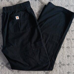CARHARTT Ripstop Boot Cut 8-Pocket Cargo Scrub Pants Men's Sz Med BLK #C54108